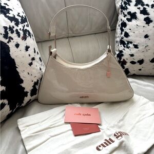 New CULT GAIA Aliza Patent Leather Shoulder Bag (Cream) — NWT